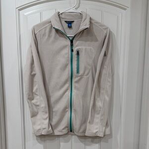 Eddie Bauer First Ascent Cream Jacket with Teal Accents